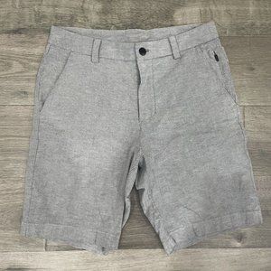 Lululemon Mens Commission Golf Chino Shorts Size 28 Gray Qwick Oxford 9" Inseam